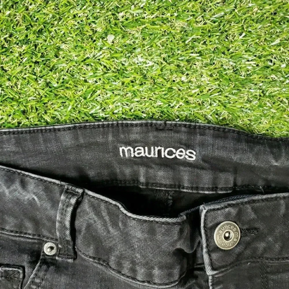 Womens Maurices Jeans 18 Short Black Straight Leg Mid Rise Regular Fit Pants - Picture 4 of 9